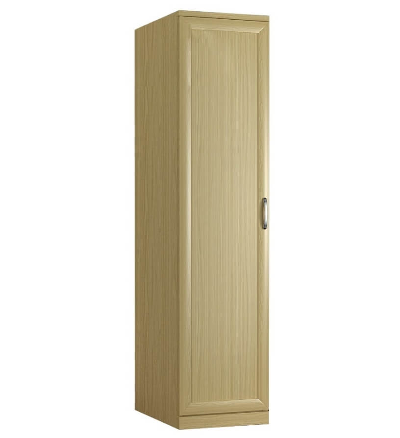 Однодверный распашной шкаф №673 светлое дерево на заказ